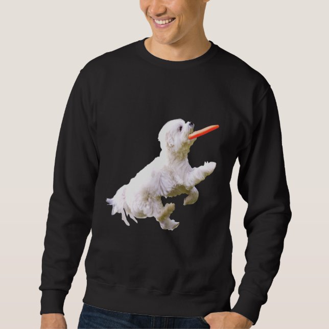 Sweatshirt Chien d'imprimerie Maltais Frisbee Graphic Spitz (Devant)