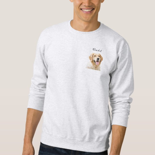 Sweatshirt Chien d'or retriever personnalisé Chien dessiné pe (Devant)