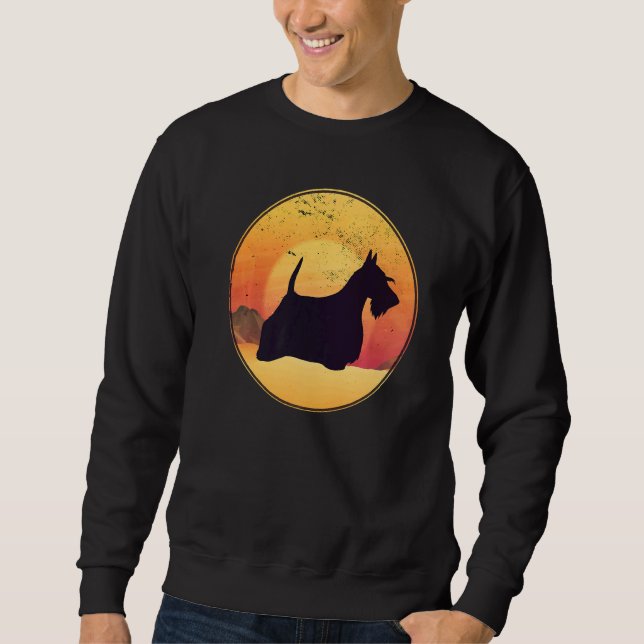 Sweatshirt Chien écossais Aberdeen Terrier Retro 32 (Devant)