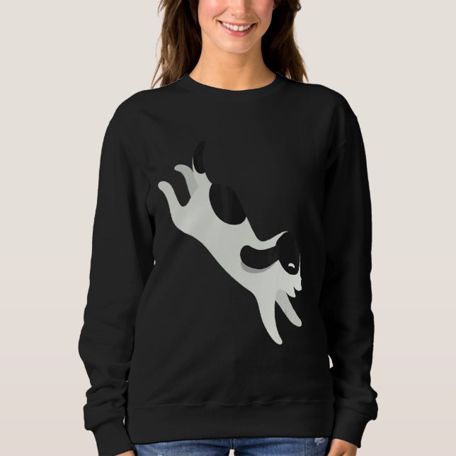 Sweatshirt Chien En Blanc Et Noir (Devant)