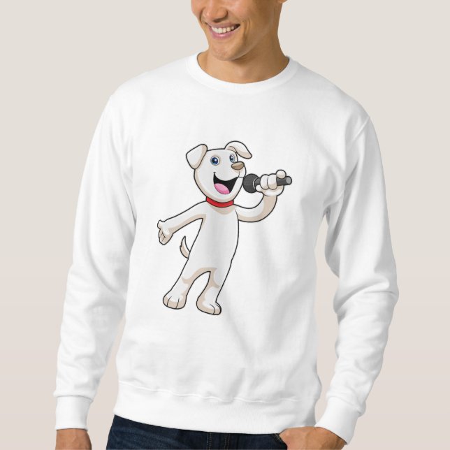 Sweatshirt Chien en chantant avec microphone (Devant)