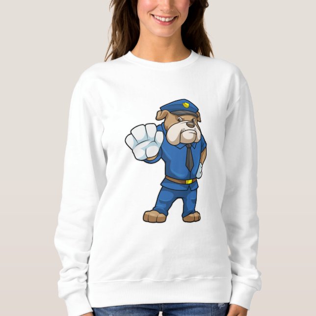 Sweatshirt Chien en policier avec uniforme de police (Devant)