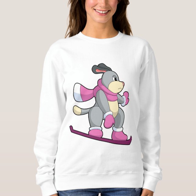 Sweatshirt Chien en Snowboardeur avec Sonowboard (Devant)
