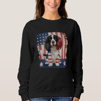 Sweatshirt Chien espagnol Springer anglais avec drapeau améri