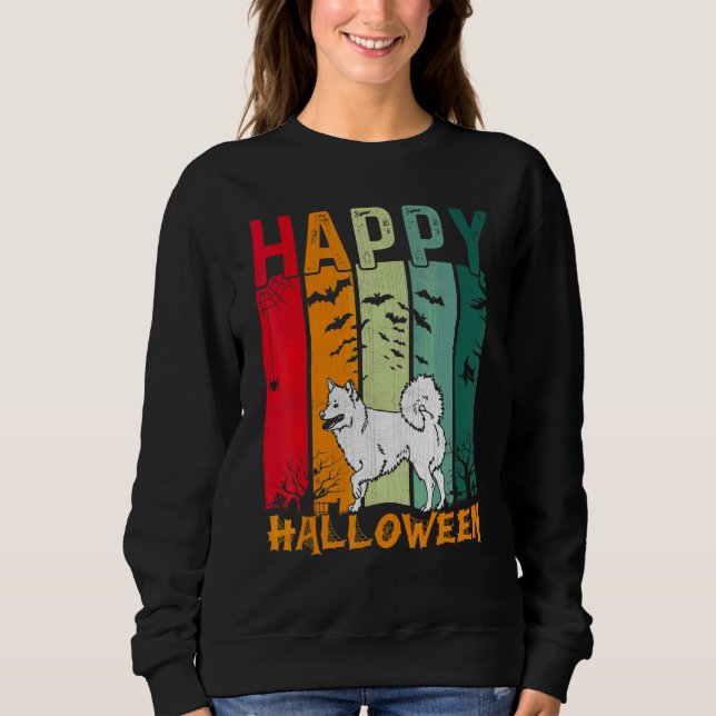 Sweatshirt Chien Esquimau Américain Dîner Halloween de Style  (Devant)