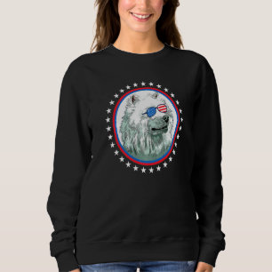 Sweatshirt Chien esquimau américain Patriote 4 juillet