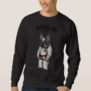 Sweatshirt Chien Français Judo Karate Master En Judogi Blanc
