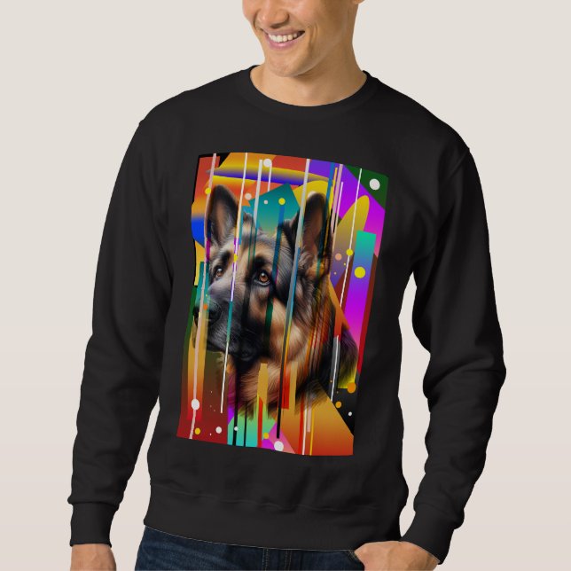 Sweatshirt Chien Géométrique Moderne   (Devant)