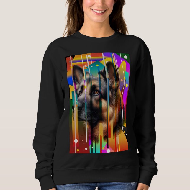 Sweatshirt Chien Géométrique Moderne   (Devant)