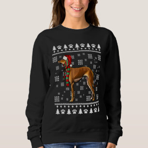 Sweatshirt Chien gris italien Santa Hat Noël laid