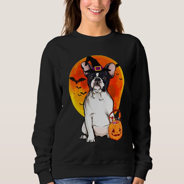Sweatshirt Chien Halloween Chien de Chien de France Jack-o'-l (Devant)