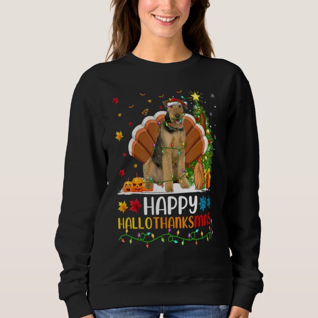 Sweatshirt Chien   Heureux Airedale Terrier Chien Hellothanks (Devant)