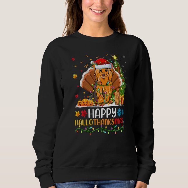 Sweatshirt Chien   Heureux Yorkshire Terrier Chien Hellothank (Devant)