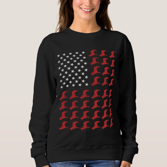 Sweatshirt Chien Husky 4 juillet Drapeau américain Merica Hus (Devant)