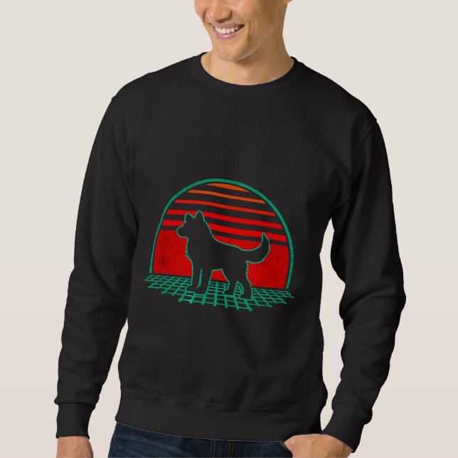 Sweatshirt Chien Husky des années 80 (Devant)