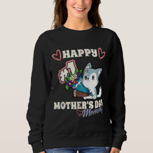 Sweatshirt Chien Husky Joyeux Fête des mères maman bébé maman