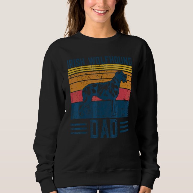 Sweatshirt Chien Irish Wolfhound Papa Vintage Irish Wolfhound (Devant)