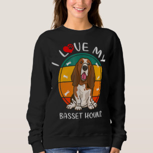 Sweatshirt Chien J'Aime Mon Basset Hound Chiens Canine Vêteme