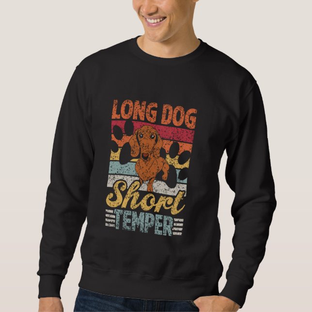 Sweatshirt Chien long Temper Dachshunds Chiot Propriétaire Da (Devant)