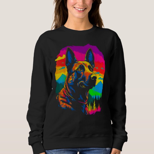 Sweatshirt Chien Malinois Belge Forêt (Devant)