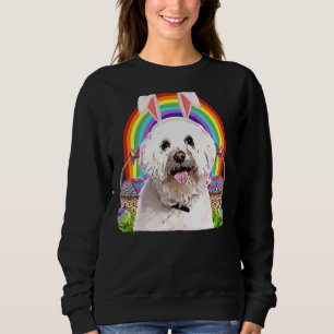 Sweatshirt Chien maltais Chasse aux oeufs de lapin de Pâques