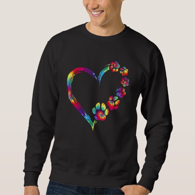 Sweatshirt Chien Maman Papa Chiot Aimer Chiens Empreinte de p (Devant)