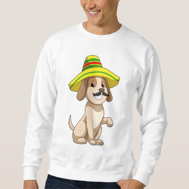 Sweatshirt Chien mexicain avec casquette de paille (Devant)