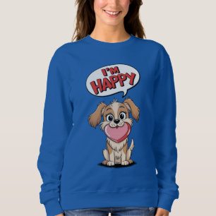 Sweatshirt Chien mignon avec un coeur rose et un T-shirt joye