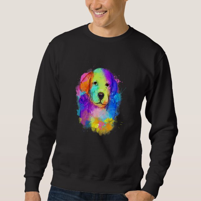Sweatshirt Chien mignon Chat Empreinte de patte Animal Waterc (Devant)