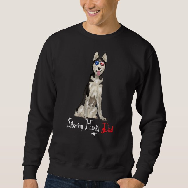 Sweatshirt Chien Papa Chiot Papa Sibérien Husky Sibérien (Devant)