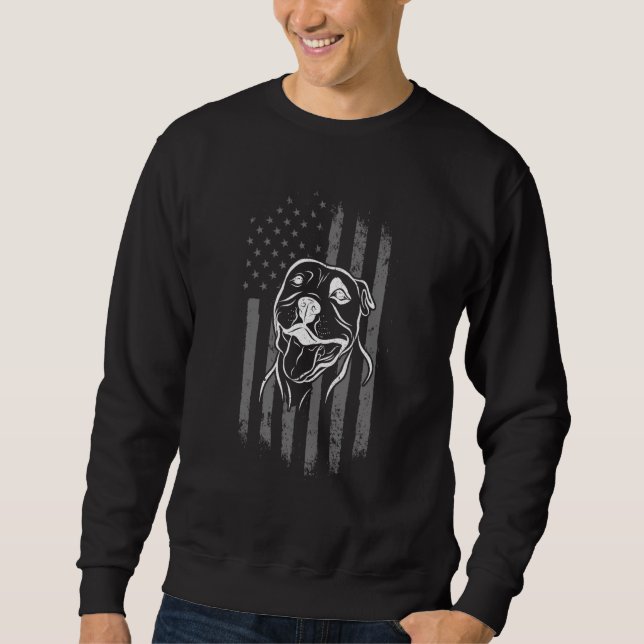 Sweatshirt Chien phare américain Pitbulte patriotique (Devant)