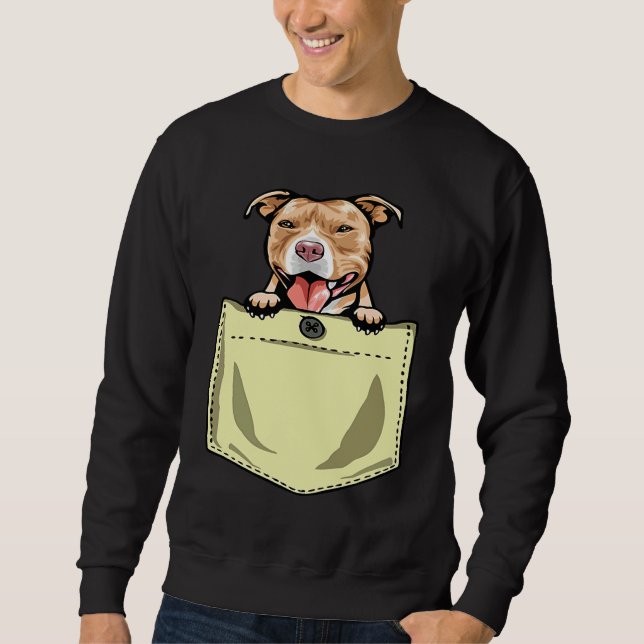 Sweatshirt Chien Pit Bull Dans Le Chien De Poche Pitbull (Devant)