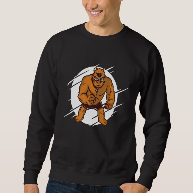 Sweatshirt Chien Pitbull en colère (Devant)