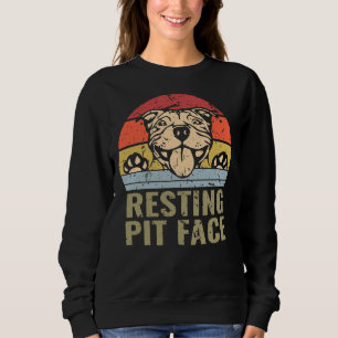 Sweatshirt Chien Pitbull Repose Pit Face