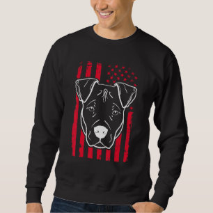 Sweatshirt Chien Pitbull Us drapeau américain 4