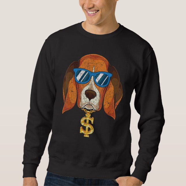 Sweatshirt Chien Propriétaire d'animaux Cool d'animaux Lunett (Devant)