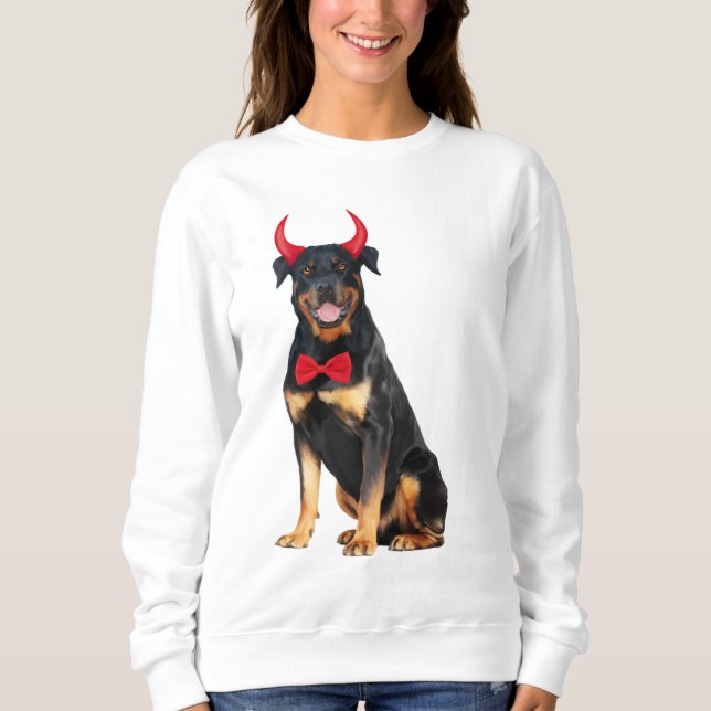 Sweatshirt Chien Rottweiler à Halloween (Devant)