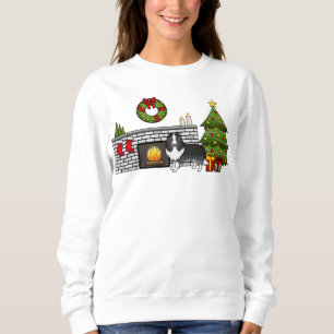 Sweatshirt Chien Shetland Sheepdog Bi-Noir Dans Une Chambre D