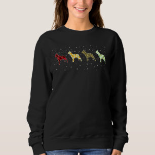 Sweatshirt Chien-taureaux français Rouge Plaid Noël Leopart N