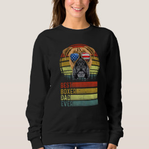 Sweatshirt Chien Vintage Meilleur Boxe Papa Jamais Père Jour 
