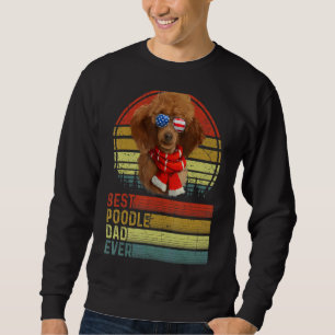 Sweatshirt Chien Vintage Meilleur caniche Papa Jamais Père Jo