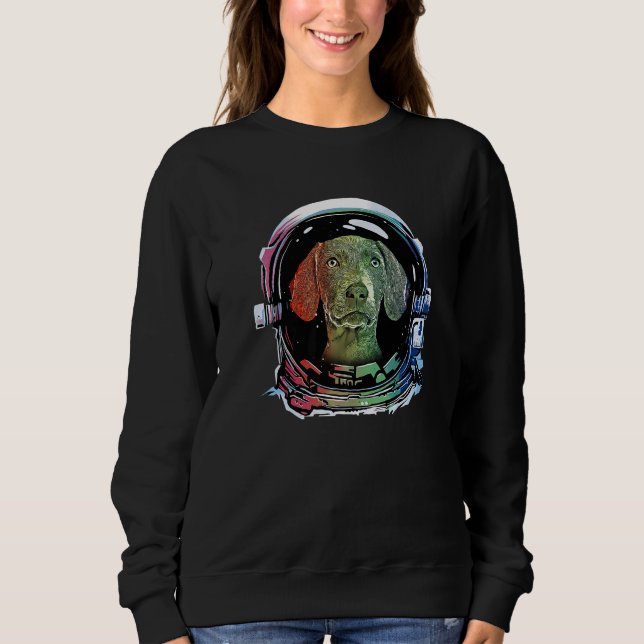 Sweatshirt Chien Weimaraner Astronaute Chien (Devant)