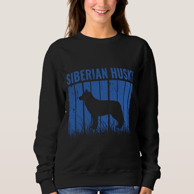 Sweatshirt Chiens 365 Retro Sibérie Husky Chien Vintage (Devant)