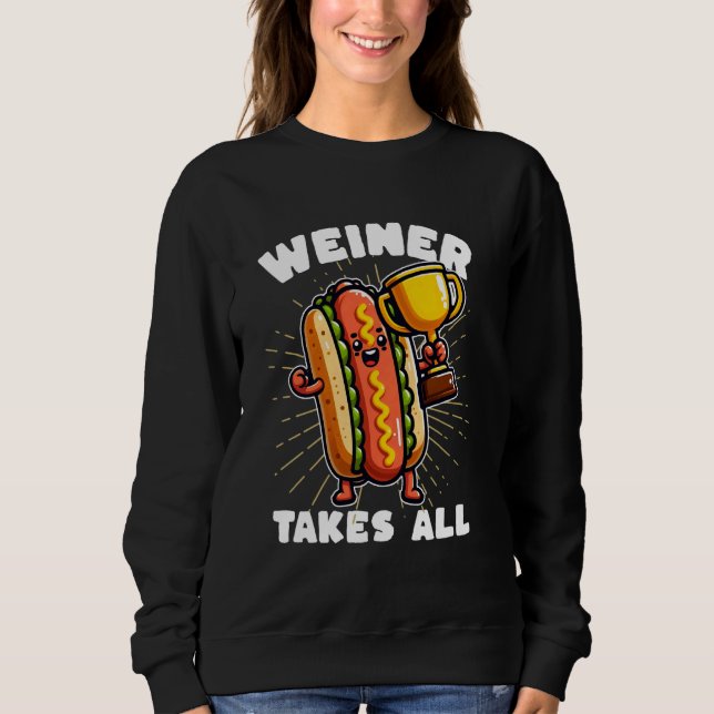 Sweatshirt Chiens Chauds et Saucisson Weiner prend toute Comp (Devant)