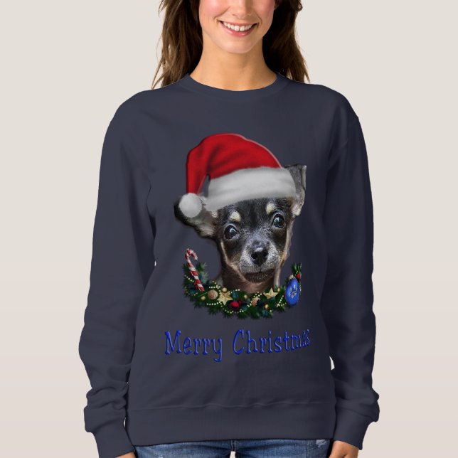 Sweatshirt Chiens Chihuahua Noël (Devant)