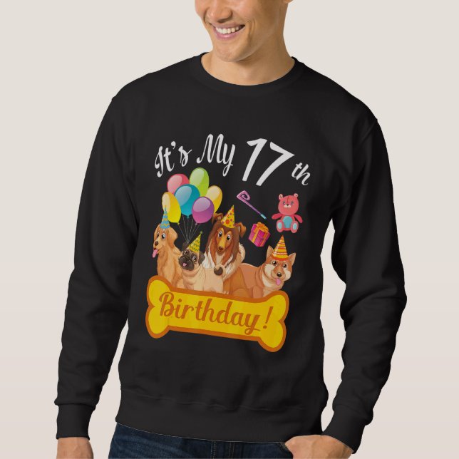 Sweatshirt Chiens dansant ensemble C'est mon 17e anniversaire (Devant)