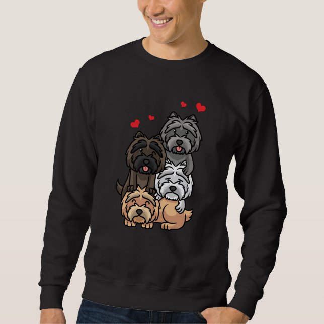 Sweatshirt Chiens de Cairn Terrier avec des coeurs (Devant)