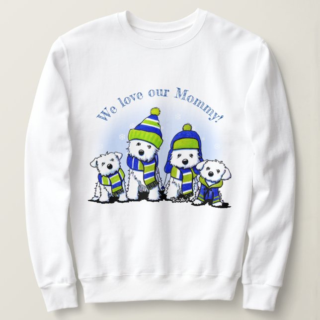 Sweatshirt Chiens d'équipage douillets KiniArt (Design devant)