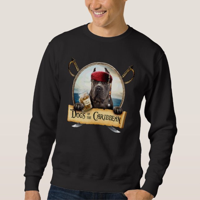 Sweatshirt Chiens des Caraïbes   Cane Corso Noir Mignon (Devant)