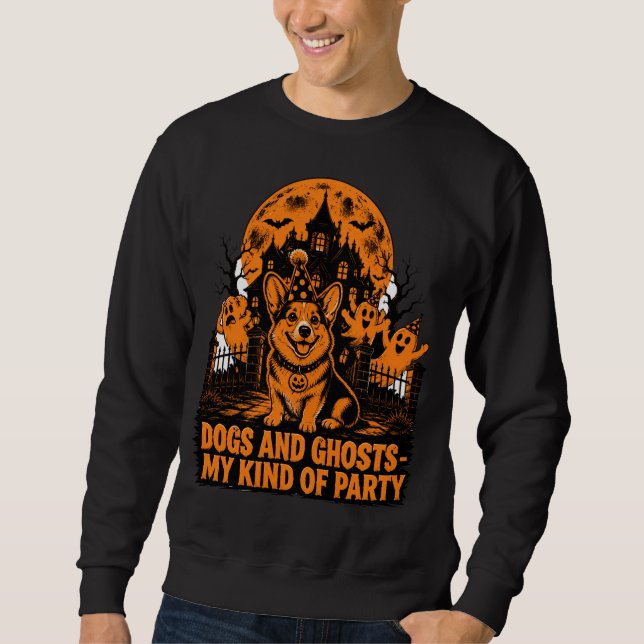 Sweatshirt Chiens Et Fantômes Ma Soirée Corgi Halloween P (Devant)